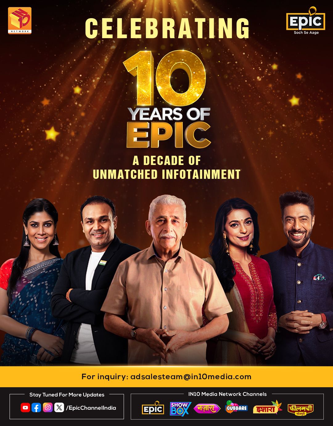 EPIC Channel Celebrates 10 Years of Redefining Infotainment in India